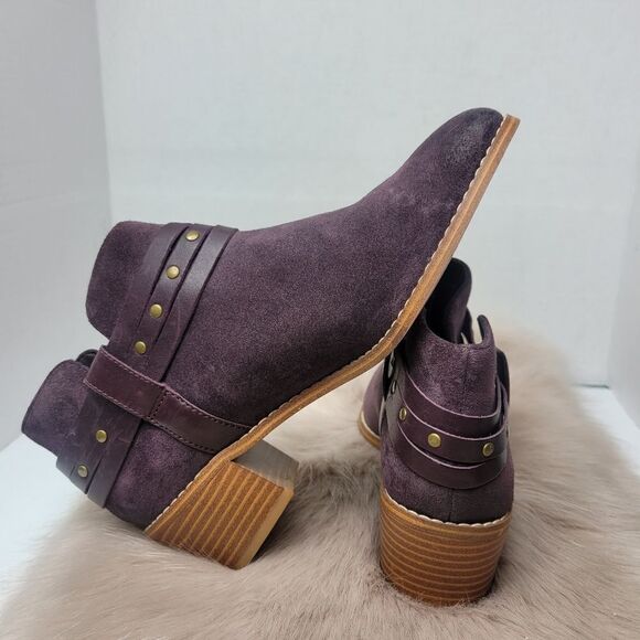 Clarks Breccan Shine Suede Somerset Ankle Boot Heeled Bootie Womens Size 7.5M - Picture 5 of 10